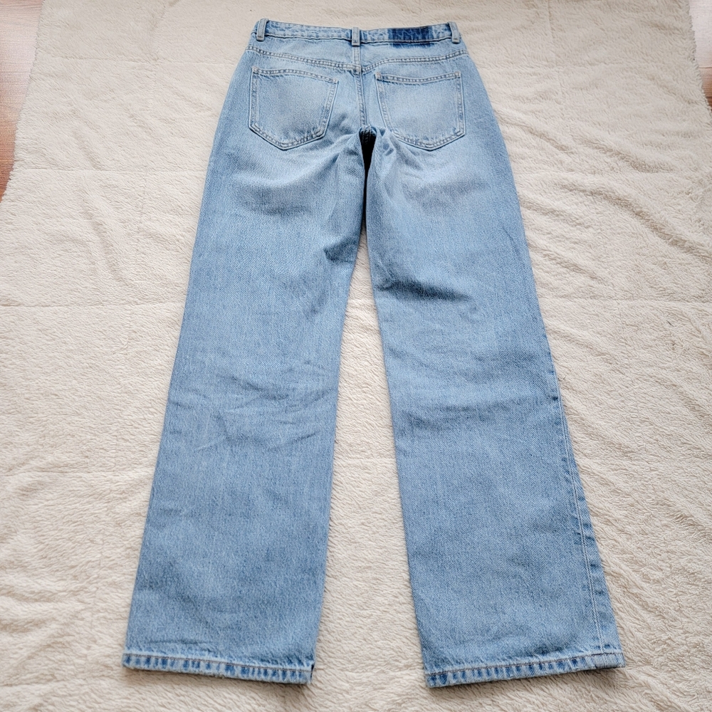 Zara High Rise Light Wash Wide Leg Jeans - Picture 3 of 5